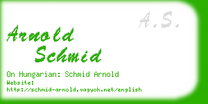 arnold schmid business card